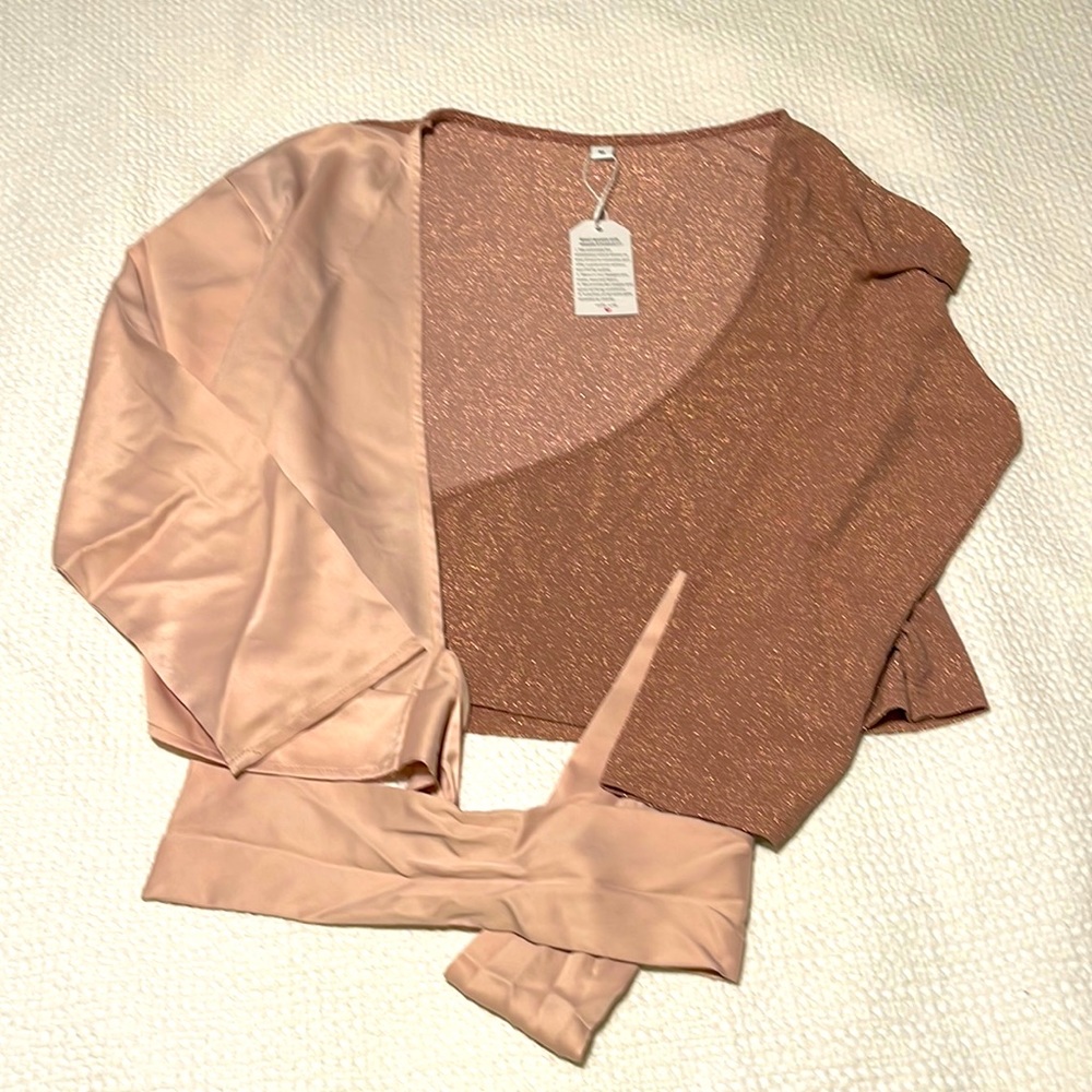 Designer top (no name) with shimmer & attached belt